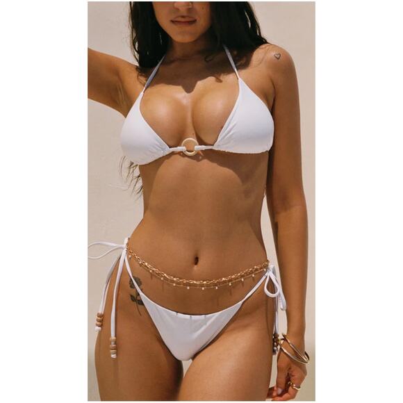 NWT Princess Polly NAPLES Set (Bikini & Top) WHITE size 2 - Picture 1 of 7